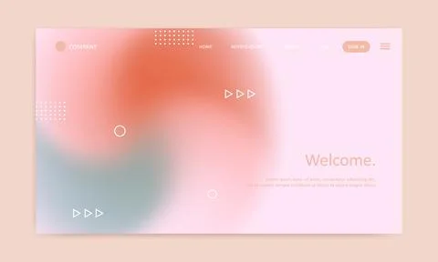 Landing page gradient mesh background vectorlanding page gradient mesh back.. Stock Illustration