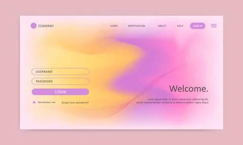 Landing page gradient mesh background vector Stock Illustration