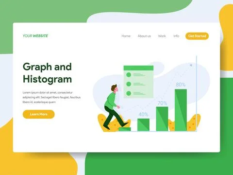 Landing page. Graph and Histogram Illustration Concept Stock Illustration