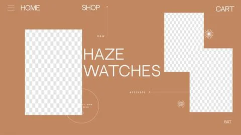 Landing Page Horizontal Template for Website. Creative Mockup With Transparent Stock Illustration