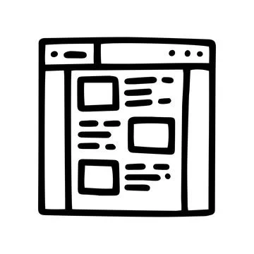 Landing page line vector doodle simple icon Illustrazione stock