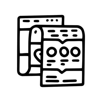 Landing page line vector doodle simple icon Stock Illustration