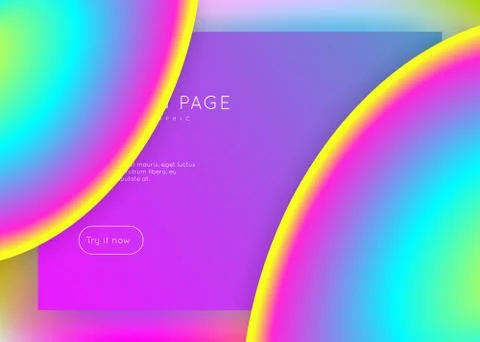 Landing page with liquid dynamic elements and fluid shapes. Stockillustratie