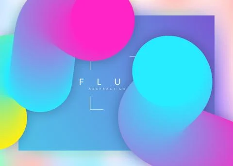 Landing page with liquid dynamic elements and fluid shapes. 스톡 일러스트