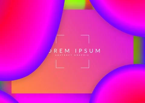 Landing page with liquid dynamic elements and fluid shapes. Stock Illustration