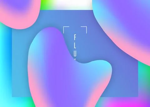 Landing page with liquid dynamic elements and fluid shapes. Illustrazione stock