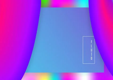 Landing page with liquid dynamic elements and fluid shapes. Stock Illustration