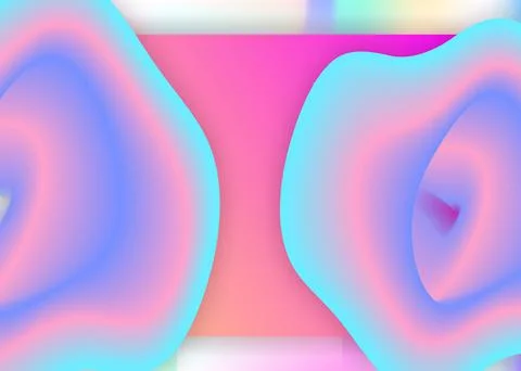 Landing page with liquid dynamic elements and fluid shapes. Illustrazione stock