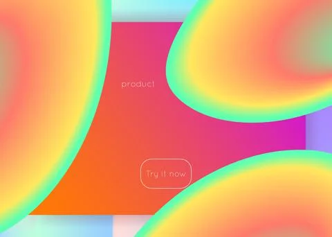 Landing page with liquid dynamic elements and fluid shapes. Illustrazione stock