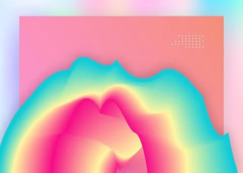 Landing page with liquid dynamic elements and fluid shapes. Stockillustratie