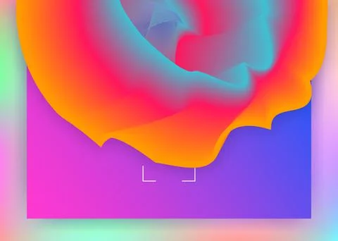 Landing page with liquid dynamic elements and fluid shapes. Illustrazione stock