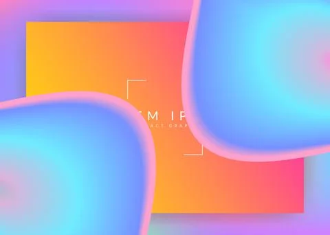 Landing page with liquid dynamic elements and fluid shapes. Stock Illustration