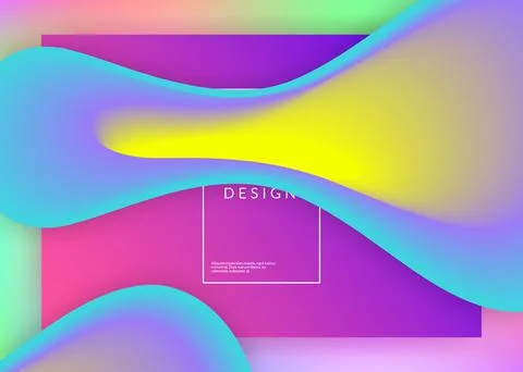 Landing page with liquid dynamic elements and fluid shapes. Stock Illustration