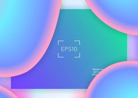 Landing page with liquid dynamic elements and fluid shapes. Stock Illustration