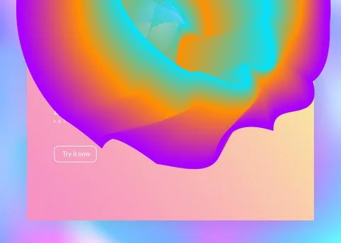 Landing page with liquid dynamic elements and fluid shapes. Stock Illustration