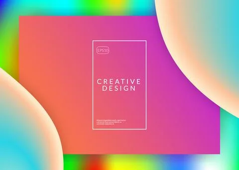 Landing page with liquid dynamic elements and fluid shapes. Stock Illustration