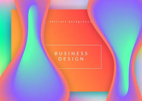 Landing page with liquid dynamic elements and fluid shapes. Stock Illustration