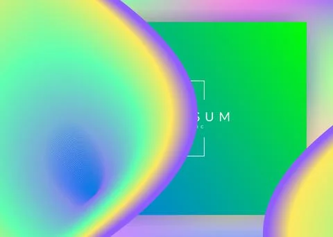 Landing page with liquid dynamic elements and fluid shapes. Stockillustratie