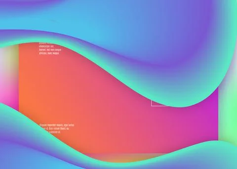 Landing page with liquid dynamic elements and fluid shapes. Illustrazione stock