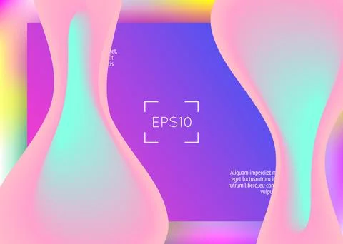 Landing page with liquid dynamic elements and fluid shapes. Stockillustratie