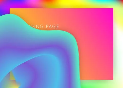 Landing page with liquid dynamic elements and fluid shapes. Stockillustratie