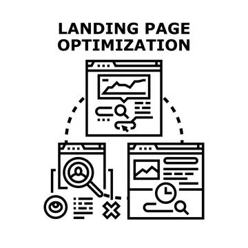 Landing page optimization process for digital marketing success Stock Illustration