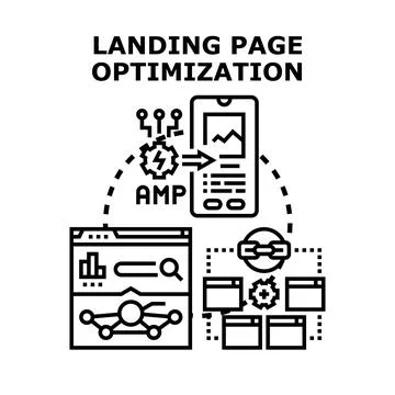 Landing page optimization for web design and digital marketing イラスト素材
