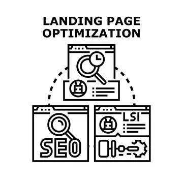 Landing page optimization for website marketing strategy Stock Illustration
