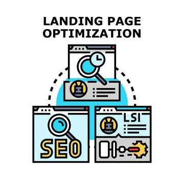 Landing page optimization for website marketing strategy Stock Illustration