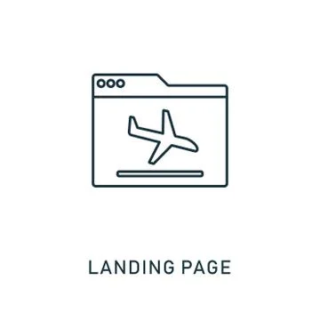 Landing Page outline icon. Thin style design from smm icons collection. Pixel Stock Illustration