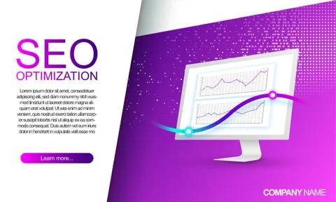 Landing page for seo optimization. Mobile app development. Digital marketing. Illustrazione stock