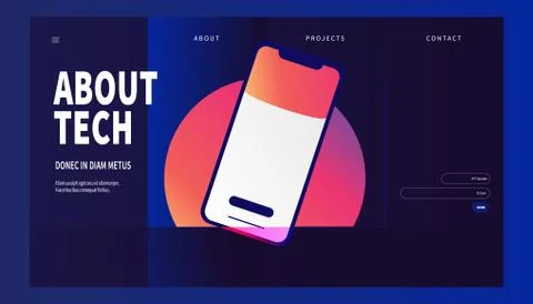 LANDING PAGE - Technology device Stock Illustration