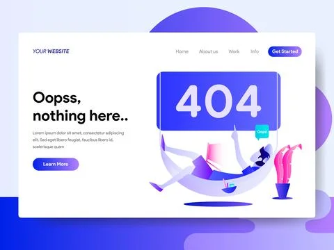 Landing page template of 404 Error Stock Illustration