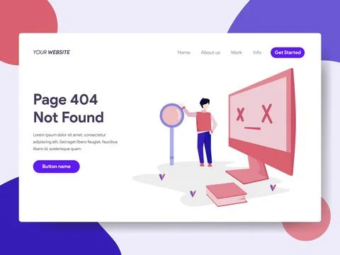 Landing page template of 404 Error Stock Illustration