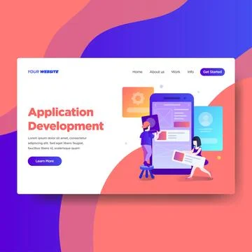 Landing page template of Application Development services Stock Illustration