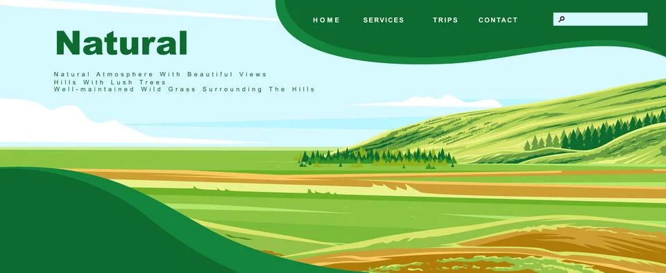 Landing page template with a background Stock Illustration
