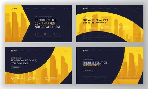 Landing page template for business Stock Illustration