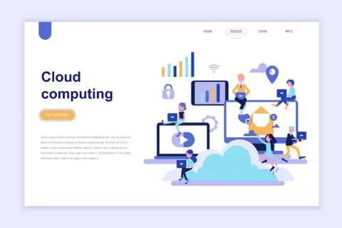 Landing page template of cloud computing Illustrazione stock