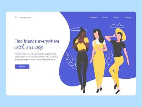 Landing page template concept イラスト素材