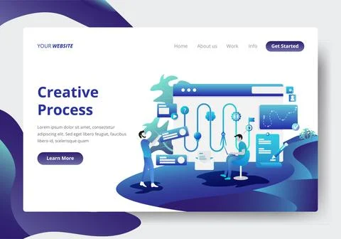 Landing page template of Creative Process Concept Stock Illustration