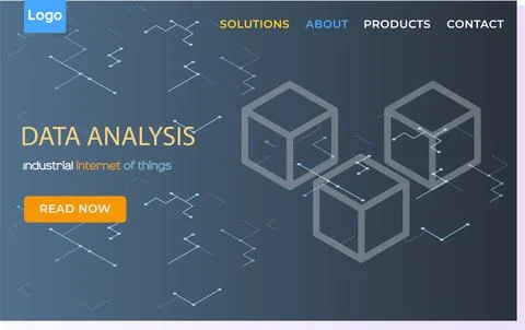 Landing page template for data analysis, management application, consulting 스톡 일러스트
