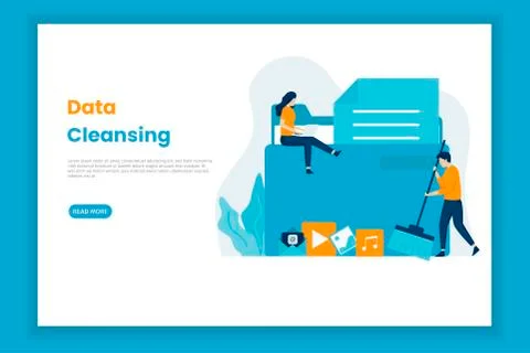 Landing page template of Data Cleansing illustration Stock Illustration