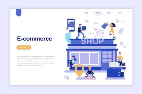 Landing page template of e-commerce Stock Illustration