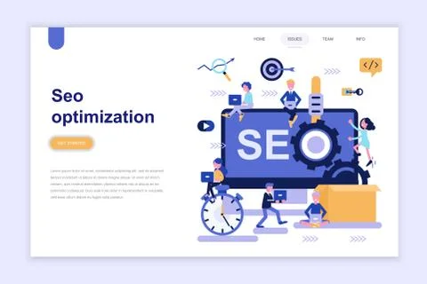 Landing page template of seo optimization Illustrazione stock