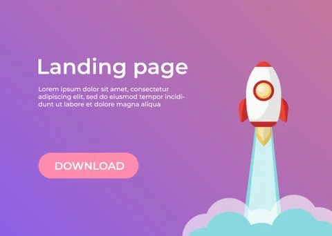 Landing page template. Website template for websites and apps. Landing page d Stock Illustration