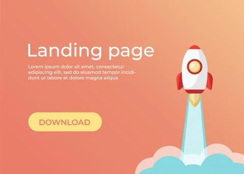 Landing page template. Website template for websites and apps. Landing page d Stock Illustration