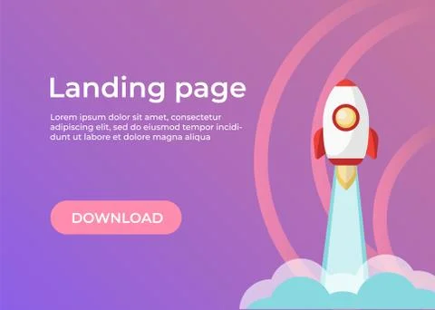 Landing page template. Website template for websites and apps. Landing page d Stock Illustration
