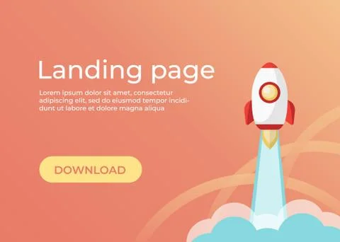 Landing page template. Website template for websites and apps. Landing page d Stock Illustration