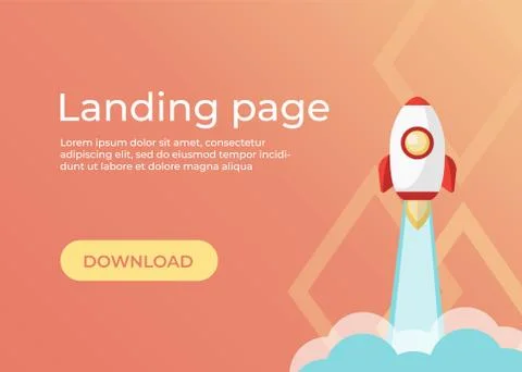 Landing page template. Website template for websites and apps. Landing page v Stock Illustration