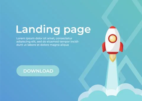 Landing page template. Website template for websites and apps. Landing page v Stock Illustration